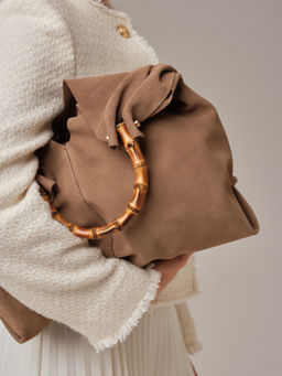 Замшевая сумка Bamboo DBR 30990 серо-коричневый  фото 3