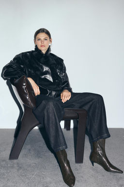 ANIMAL PRINT HEELED ANKLE BOOTS - Zara фото 6