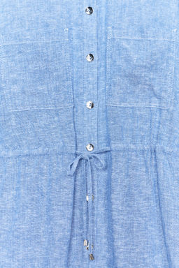 CAMISA SAFARI CON LINO SET / Azul claro - Zara фото 10