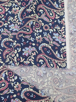 Импорт. хлопок Мерида цв.розовый/чернильно-синий, ш.1.48 м, хл-100%, 100гр/м.кв - Купава фото 5