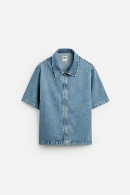ZIPPED DENIM SHIRT - Zara фото 6