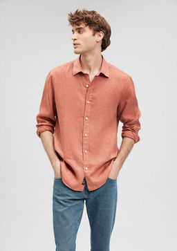 Turuncu Keten Gomlek