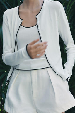 KNIT JACKET WITH PIPED SEAMS - Zara фото 2