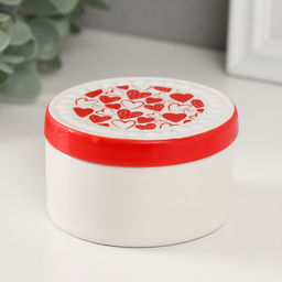 Шкатулка для украшений Сердечки, керамика, 7.5?7.5?4.5 см