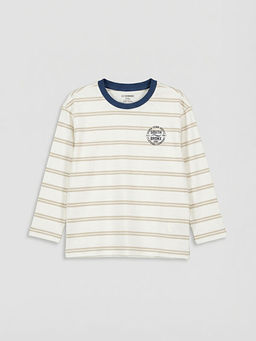 Bisiklet Yaka ?izgili Erkek ?ocuk Ti??rt 2li