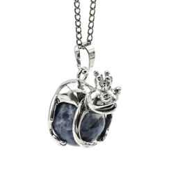 Подвеска с камнем содалит Царевна лягушка 17*25мм