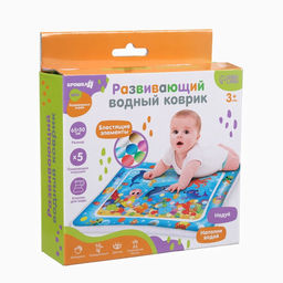 Акваковрик надувной развивающий водный «Морские жители», 65×50 см + игрушка В ПОДАРОК