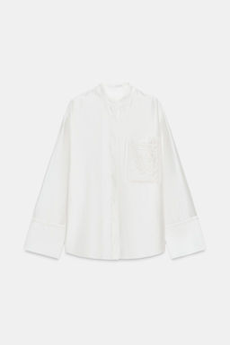 CAMISA BOLSILLO BORDADO ZW COLLECTION / Blanco - Zara фото 11