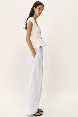 TOP PEPLUM BOTONES / Blanco roto - Zara фото 4