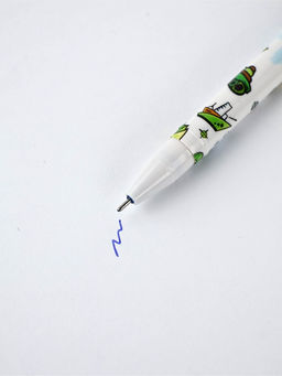 Цена за 10 шт. Ручка пластик пиши-стирай с колпачком "С 23 февраля!", синяя паста, гелевая 0,5 мм