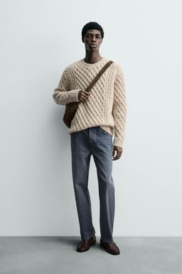 CABLE KNIT WOOL JUMPER