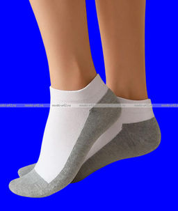 Цена за 10 пар. DOMINOBS носки женские укороченные белые (серая подошва) арт. 7101