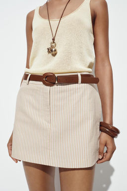 STRIPED CULOTTES WITH BELT - Zara фото 3