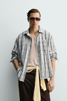 CAMISA RELAXED FIT CUADROS / Gris perla - Zara фото 2