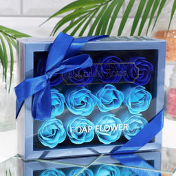 Мыльные розы, синие оттенки, набор 12 шт.