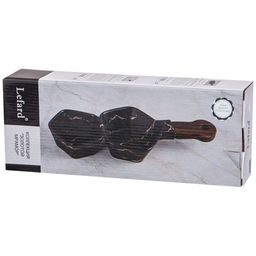 МЕНАЖНИЦА С ДЕРЕВЯННОЙ РУЧКОЙ КОЛЛЕКЦИЯ ЗОЛОТОЙ МРАМОР ЦВЕТ:GRAY 32*12,5*5 СМ - Lefard фото 2