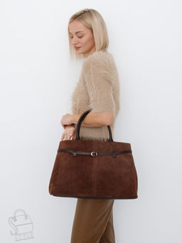 Сумка женская кожаная 8018-1S coffee Velina Fabbiano-Safenta