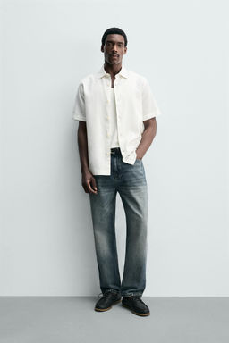 BERMUDA RELAXED FIT ALGOD?N - LINO / Rayas marrones - Zara фото 2