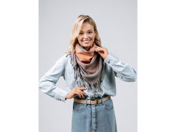 Платок Lanotti двухсторонний Сердце природы терракот/№61