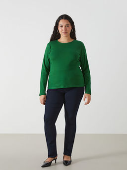 Bisiklet Yaka D?z Uzun Kollu Kad?n Body