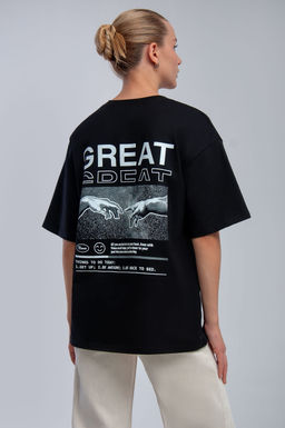 Арт. 31129 Футболка женская оверсайз 44-52 (5 шт) Цвет:черный - Калинка фото 2