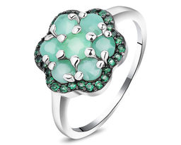 Кольцо, изумруд берилл , наноизумруд, Зима