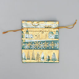 Цена за 20 шт. Мешочек подарочный органза Золотые снежинки, 10 х 12 см +/- 1.5 см - Дарите счастье фото 5