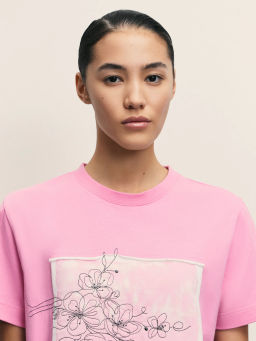 Футболка из хлопка с принтом / Zarina фото 6