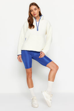 Beyaz Pelus Orme Spor Sweatshirt THMAW23SW00021