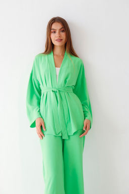 9359 Костюм из кимоно и брюк-палаццо салатовый - Martichelli фото 13