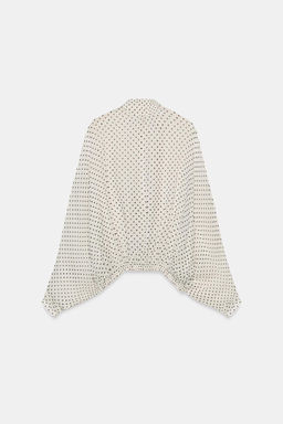 BLUSA LUNARES ZW COLLECTION / Blanco / Negro - Zara фото 7