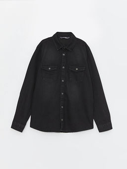Basic Uzun Kollu Erkek ?ocuk Jean G?mlek