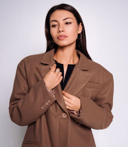 Пальто #ОБШ2850, тёмно-бежевый