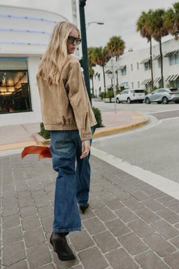 100% SUEDE LEATHER HIGH-NECK JACKET - Zara фото 19