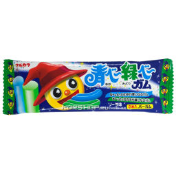 Жевательная резинка Aobe-Midoribe (сине-зеленый язык) яблоко и содовая Marukawa, Япония, 14 г