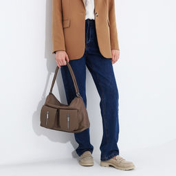 Сумка-тоут на молнии, 3 наружных кармана, цвет бежевый - Simaland фото 8