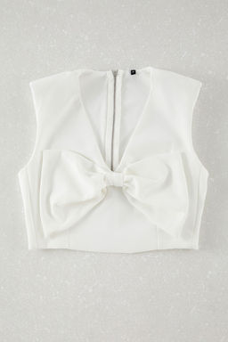 Siyah Fiyonk Detayl? Crop Dokuma Bluz TPRSS25BZ00022 - Trendyolmilla фото 10