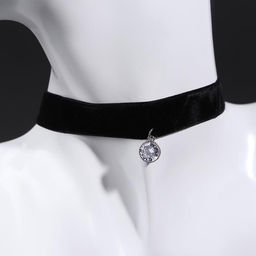 Чокер Стразинка кружок, цвет белый в серебре, 33 см