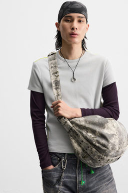 DISTRESSED FABRIC BAG