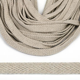 Шнур плоский х/б 15мм турецкое плетение TW цв.033 тёмный лён уп.50м