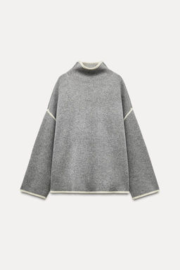 KNIT SWEATER WITH CONTRAST TRIMS - Zara фото 4
