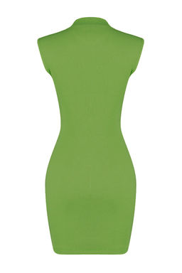 Lime Kolsuz Bisiklet Yaka Vucuda Oturan Esnek Mini Orme Kalem Elbise TWOSS22EL2819