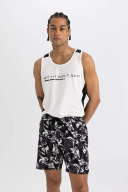 DeFactoFit Короткие шорты для плавания с гибкой текстурой и принтом стандартного кроя  фото 4