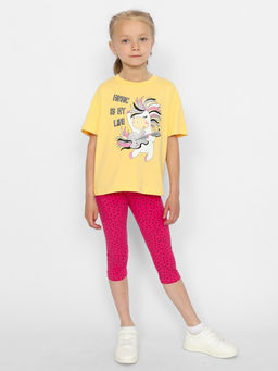 CRB wear/CWKG 90151-30 Комплект для девочки (футболка, брюки типа легинсы),желтый/Ex.Cherubino