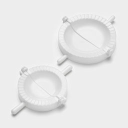 Набор для лепки пельменей Доляна «Пельменница», 3 предмета, формы d=7.5 и 10 см, скалка 21.5 см, МИКС