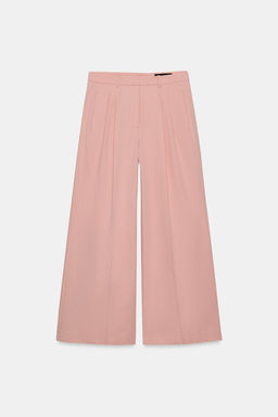 PANTAL?N WIDE LEG PLIEGUES ZW COLLECTION / Rosa pastel - Zara фото 7