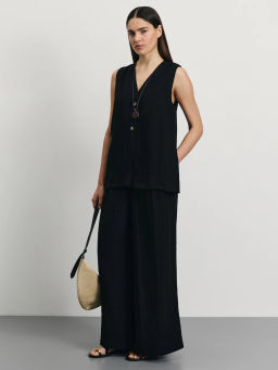 Брюки палаццо из жатой ткани / Zarina