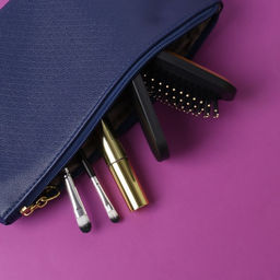 Расчёска массажная, складная, зеркалом, 9.5×5.5 см, чёрная