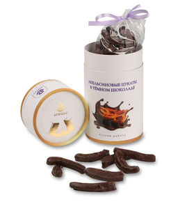 Цукаты апельсина в тёмном шоколаде, туба 150г