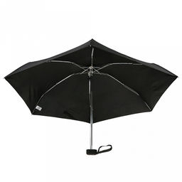 Зонт-мини механический Моно ткань эпонж (полиэстер), 6 лучей, д/купола 88см h50см, 5 сложений, 17см в сложенном виде, механизм против ветра, ручка с покрытием soft-touch, цвет черный, 184гр (Китай) - Домашняя Мода фото 3